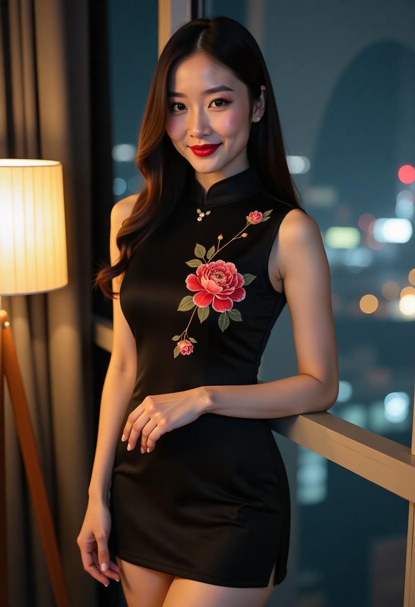 北凉王府长廊夜景